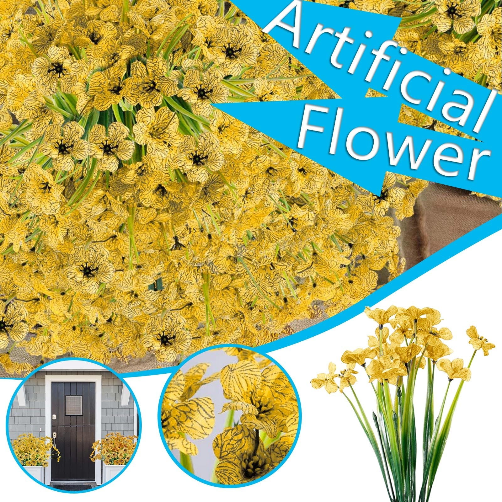 Artificial Flowers For Outdoors Large Planters Party decoration blue