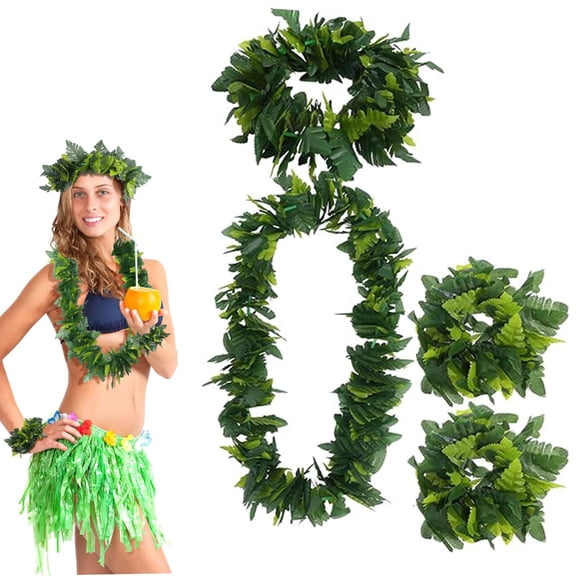 Bifavgk Supplies 4Pc Set Headband Leaf Wristbands Necklace Bracelet Perfect For Be Artificial Flowers For Outdoors Fake Flowers Flowers Fresh Bouquet Fake Plants
