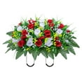 thumbnail image 1 of Artificial Flowers - Funeral Things - Artificial Cemetery Flowers Saddle Shaped Decorations Non Fading - 1 Piece, 1 of 9