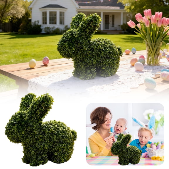Artificial Flowers,Garden Animal Modeling Simulation Green Plant Ornaments | Spring Garden/Front Door Decoration Easter Atmosphere Embellishment Weather Outdoor Garden Accessories