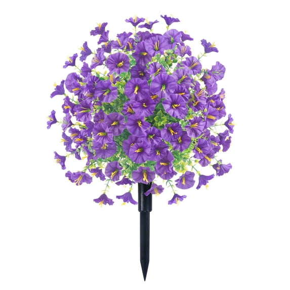 Artificial Flowers with Ground Spikes,Garden Stake Artificial Plants Faux Greenery Shrubs Garden Accessories for Farmhouse Outdoor Outside Garden Porch Patio Wedding Party Decoration