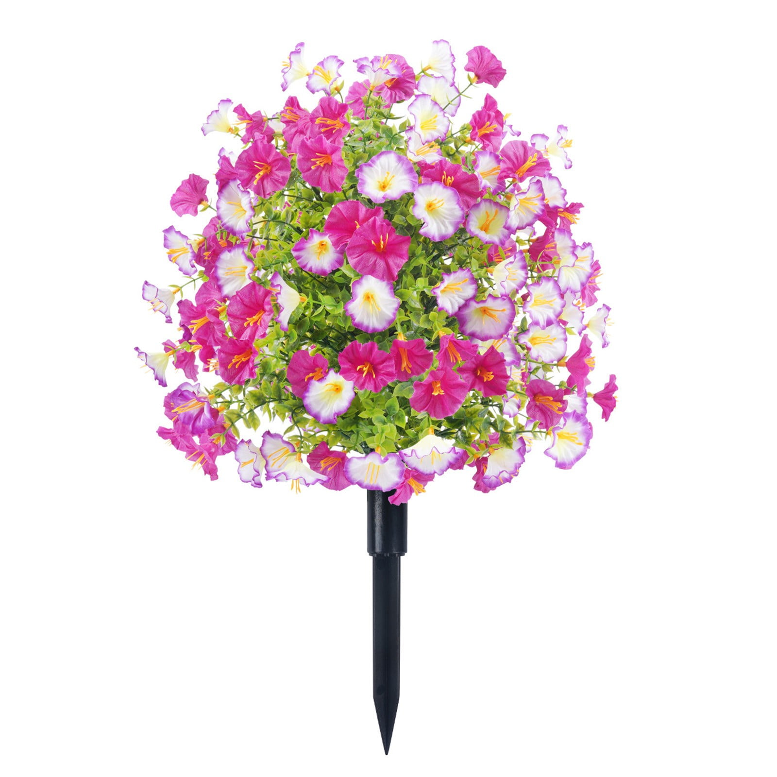 Artificial Flowers with Ground Spikes,Garden Stake Artificial Plants Faux Greenery Shrubs Garden Accessories for Farmhouse Outdoor Outside Garden Porch Patio Wedding Party Decoration