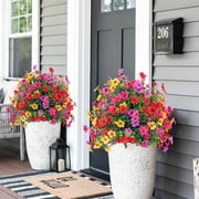 Artificial Flowers with Ground Spikes,Garden Stake Faux Greenery Shrubs Garden Accessories 22" for Farmhouse Outdoor Outside Garden Porch Patio Wedding Party Decoration