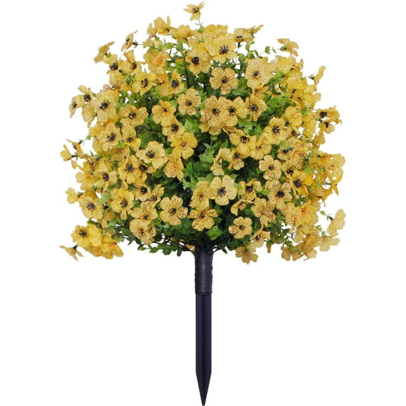 Artificial Flowers with Ground Spikes, Greenery Ball Bush Topiary Outdoor, UV Resistant Garden Stake Shrubs, Garden Accessories for Farmhouse Porch Patio Party Decoration