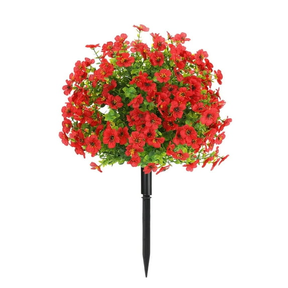 Artificial Flowers with Ground Stakes – 16 Inch Faux Greenery Shrubs for Outdoor Garden, Porch, Patio, And Farmhouse Decor, Wedding And Home Decoration Harlik