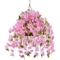 thumbnail image 1 of Artificial Flowers Hanging Basket,Blossom Silk Vine Flowers for Outdoor/Indoor,Ivy Basket Artificial Hanging Plant for Patio Lawn Garden Decor (Pink), 1 of 5