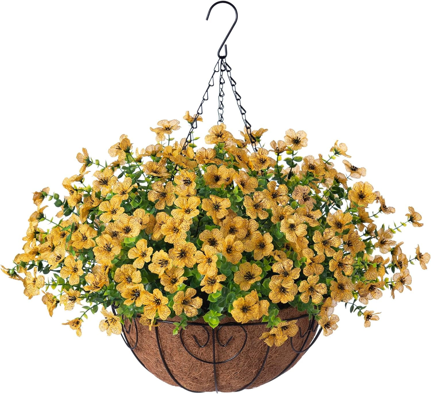Artificial Flowers Hanging Basket for Outdoor Indoor Spring Decoration ...