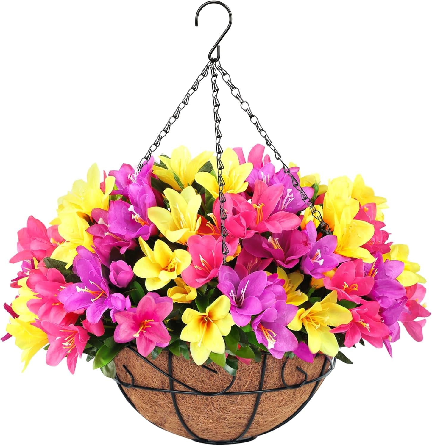 Artificial Flowers Hanging Baskets, Multicolor 12 Bundles Faux Flower — free download