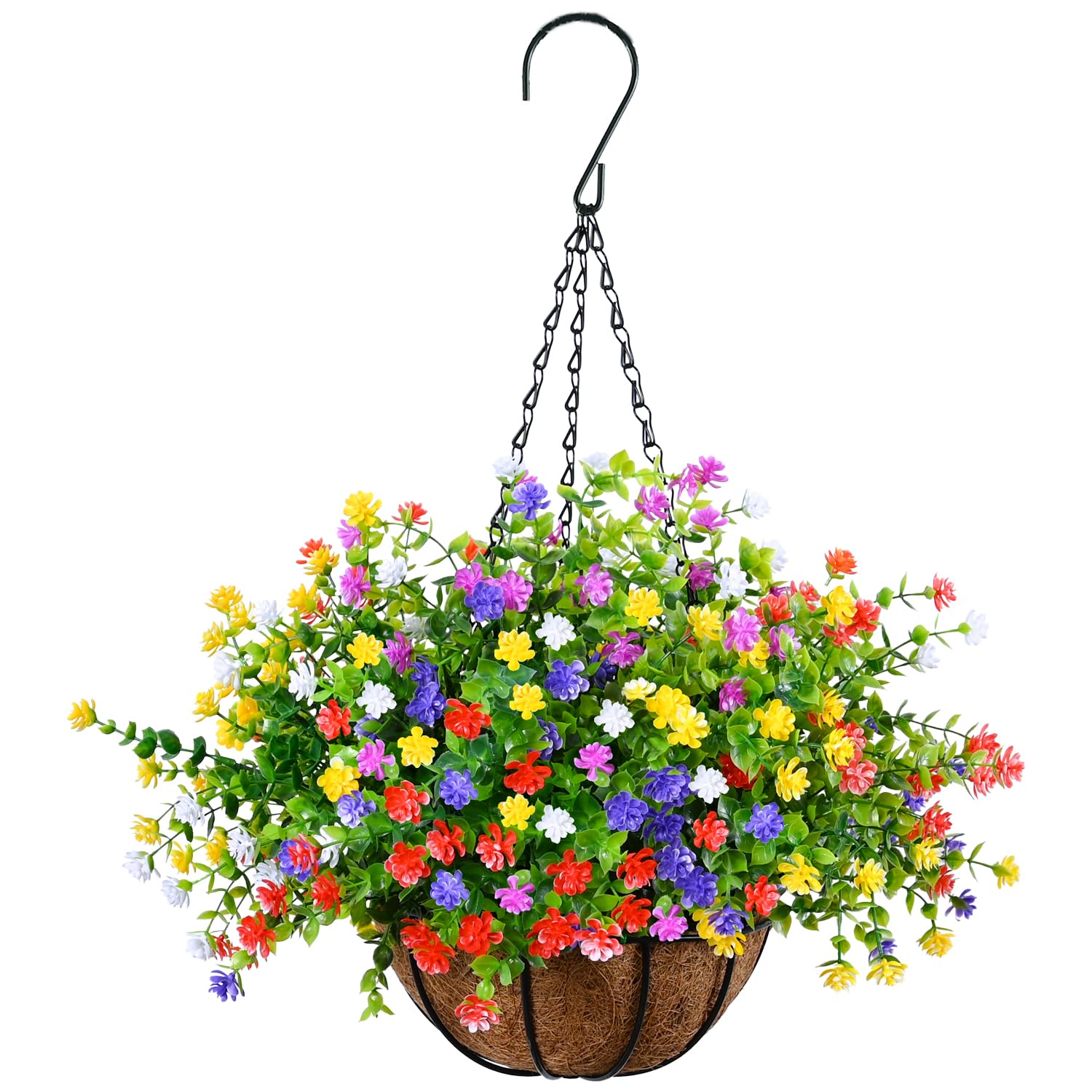 Artificial Flowers Hanging Baskets Hanging Planters for Indoor Outdoor