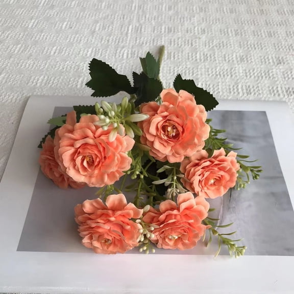 Artificial Flowers High Grade Plastic Faux Floral Stems for Home Decor | Lifelike Bright Colors | Fade Resistant | Waterproof | Long Lasting | 1 Piece | 11.8in | White Yellow Pink Red Orange