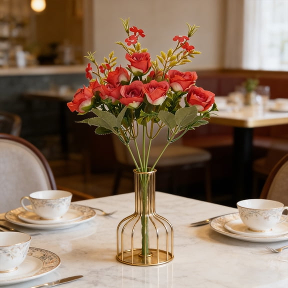 Artificial Flowers, Home Decor, Wedding Decorations, Fake Plants, Fabric 12.6", Tabletop/Floral Arrangement