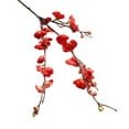 thumbnail image 1 of Artificial Flowers - Household Imitation - Artificial Fake Flowers Plum Blossom Floral Wedding Bouquet Home Decor Red - 1 Bunch of Cherry Blossoms, Bright Red, 1 of 3