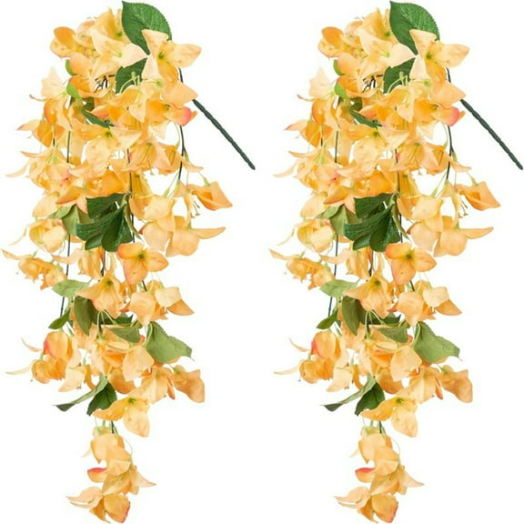 Artificial Triangle Flower *1 - Artificial Faux Flowers Plants for Outdoor Outside Spring Decoration Hanging Long Vines Trailing Realistic