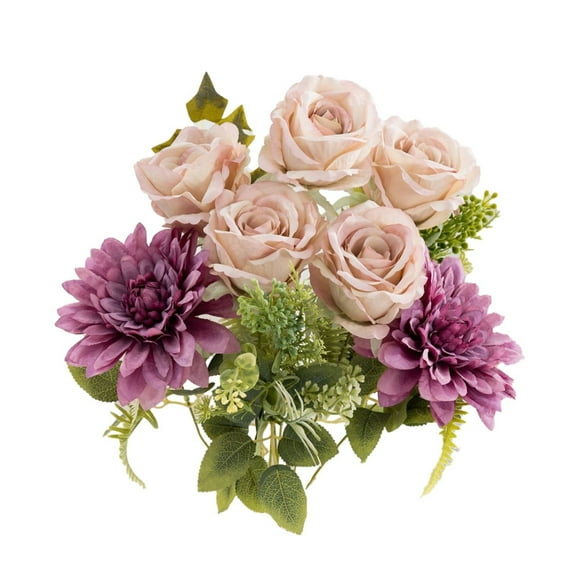 Artificial Flowers - Household Imitation - Artificial Peony Silk Florals Mix Silk Peony Rose Faux Flower Hydrangea Bouquet Elegant Realistic Wedding Floral Centerpiece - 1X Artificial Rose Bouquet