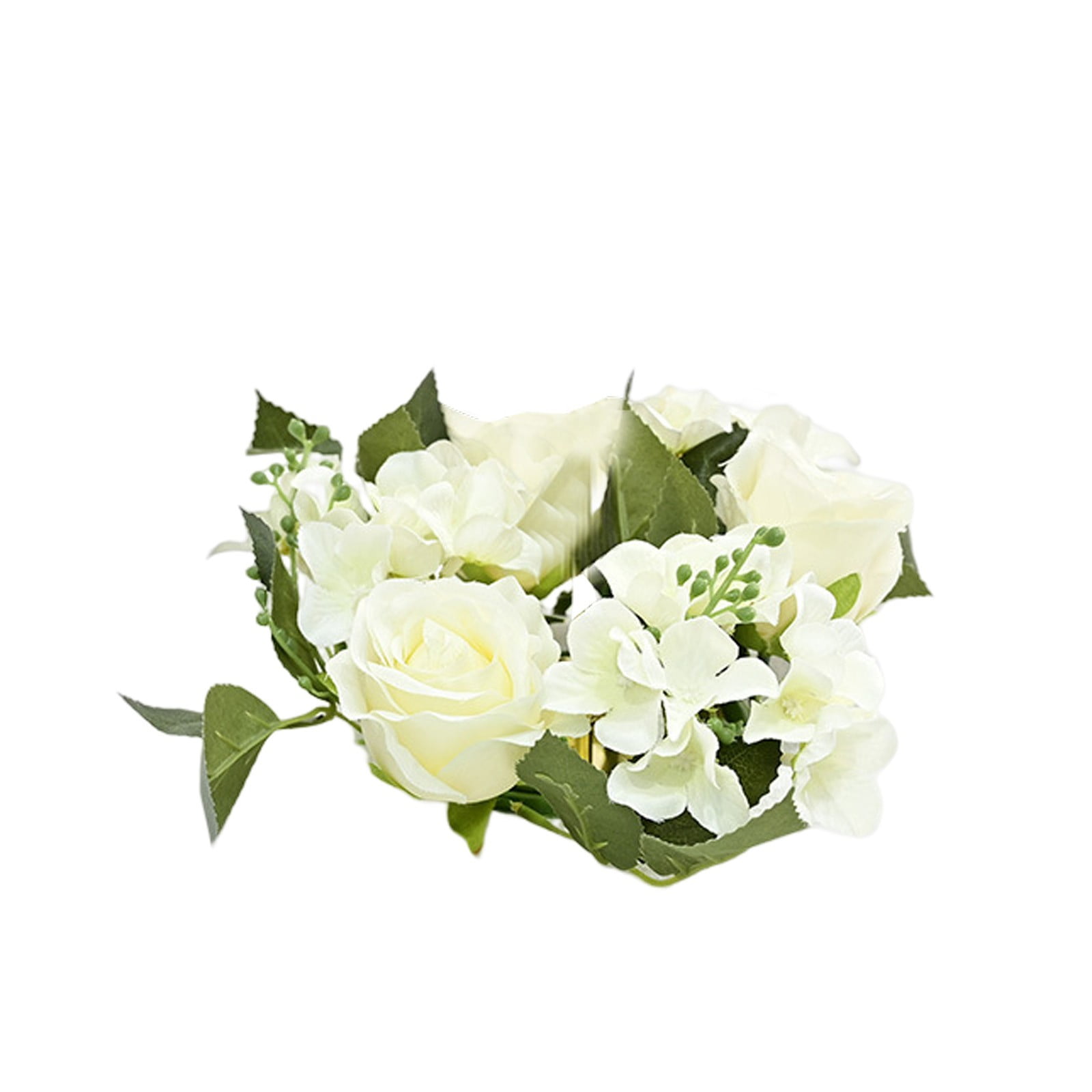 Artificial Flowers - Household Imitation Clearance! FNGZ Artificial Flower 1Pc A, Simulation Rose Wreath 20Cm Candlestick Wreath Christmas Decoration Window Prop Table Wedding Decoration Flowers