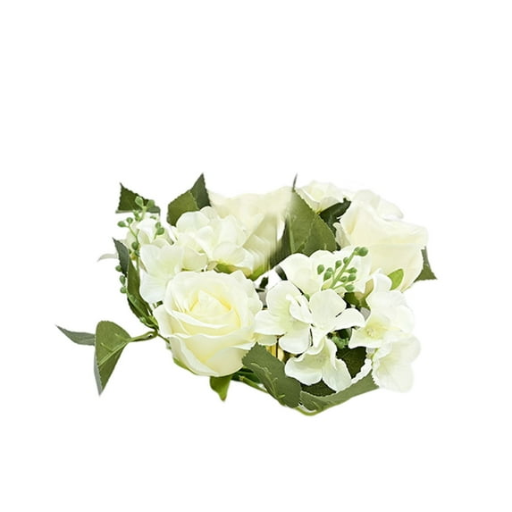 Artificial Flowers - Household Imitation Clearance! FNGZ Artificial Flower 1Pc A, Simulation Rose Wreath 20Cm Candlestick Wreath Christmas Decoration Window Prop Table Wedding Decoration Flowers