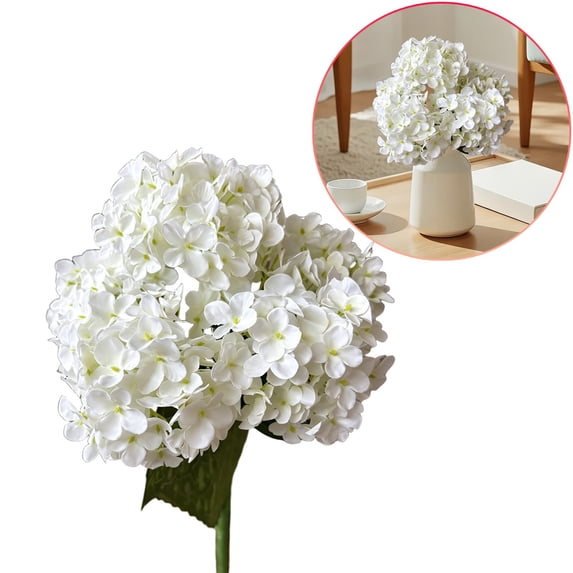 Artificial Flowers Hydrangea Bouquet Peony UV Resistant No Watering for ...