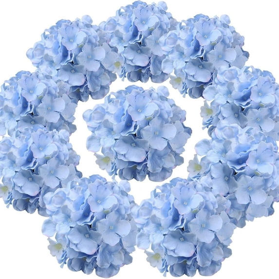 Artificial Flowers Hydrangea Heads 10 Pack Silk Stems for Home Wedding Decor