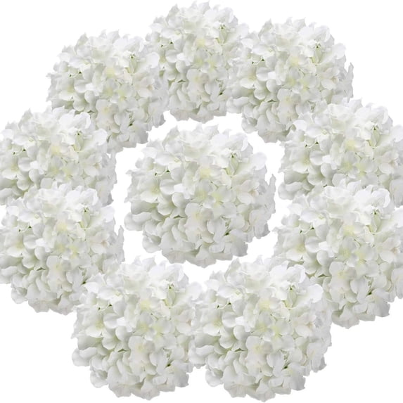 Artificial Flowers Hydrangea Heads 10 Pack Silk Stems for Home Wedding Decor