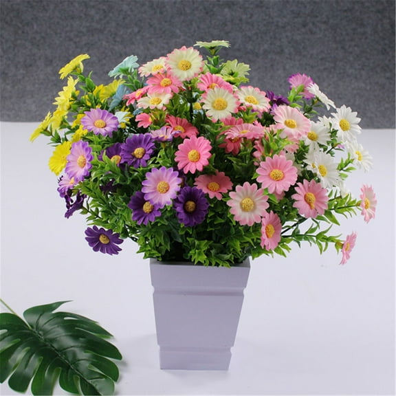 Artificial Flowers Bulk Memorial Decoration Realistic Appearance Artificial Daisies Silk Cemetery Flower Window & Wall Ornament Long-Lasting & Odor-Free Design Artificial Flowers Indoor Harlik