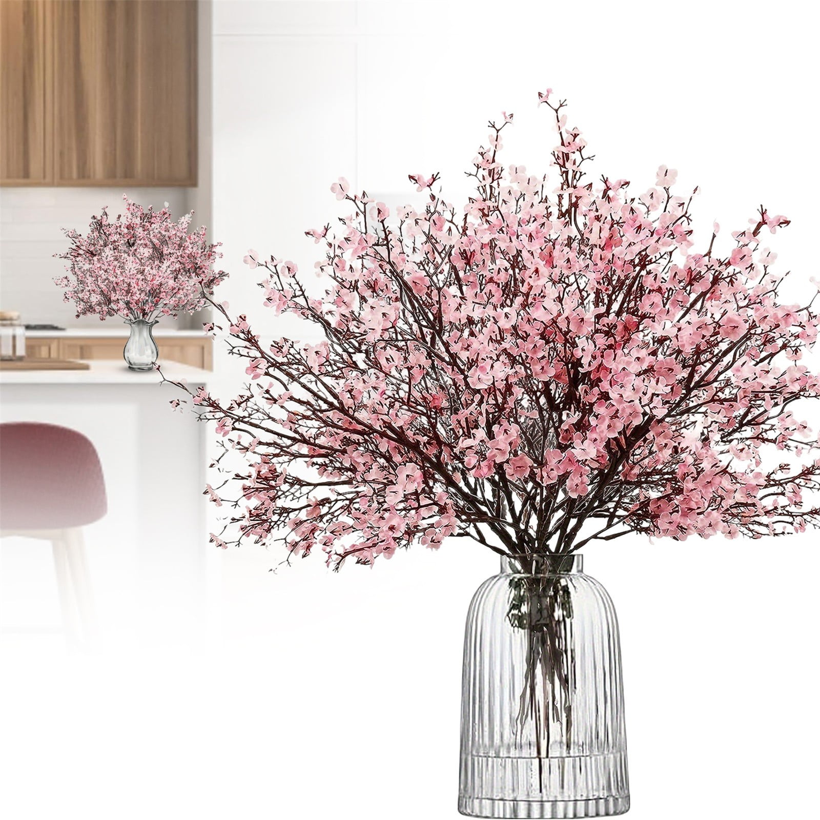 Artificial Flowers Indoor Artificial Gypsophila And Cherry Blossom ...