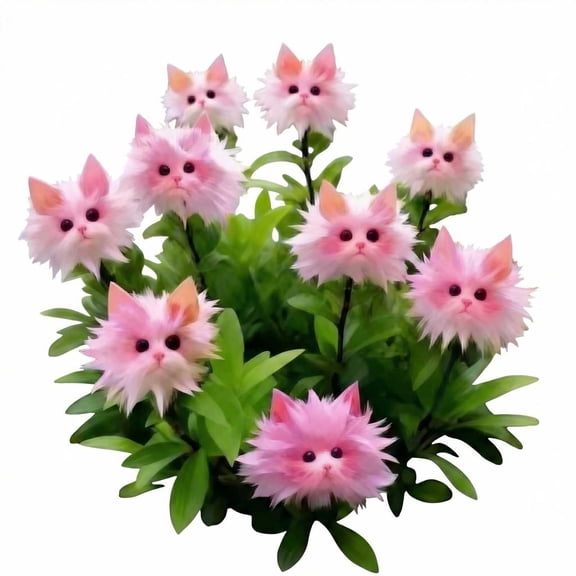 Artificial Flowers, Lifelike Fake Cat Flower C, UV-Resistant Outdoor Decor, Realistic Silk Texture, Yard Garden Balcony Decoration, 12-Inch Stem