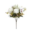 thumbnail image 1 of Artificial Flowers Like Real Artificial Bouquet, Mixed Silk Artificials Roses Bouquet with Daisy Chrysanthemum White Flowers for Centerpiece Table Wedding Party, Available in 7 colors, 1 of 7