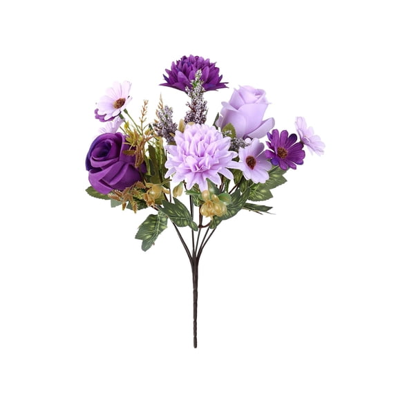 Artificial Flowers Like Real Artificial Bouquet, Mixed Silk Artificials Roses Bouquet with Daisy Chrysanthemum White Flowers for Centerpiece Table Wedding Party, Available in 7 colors