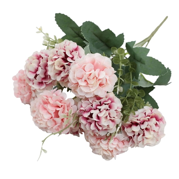Artificial Flowers, Living Room Entrance Decoration Simulation Artificial Flower Bouquet Mother's Day Valentine's Day Gift, Hydrangea DIY Decoration Wedding Floral Art, 1Pc(Pink,13.8x4")