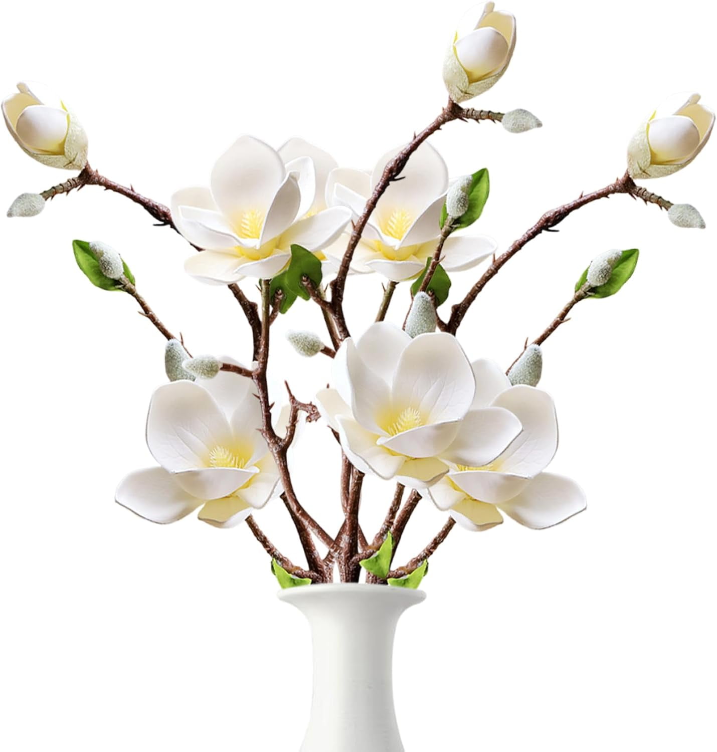 Artificial Flowers Magnolia Artificial Flowers, 3 Pieces of 20.1 inches