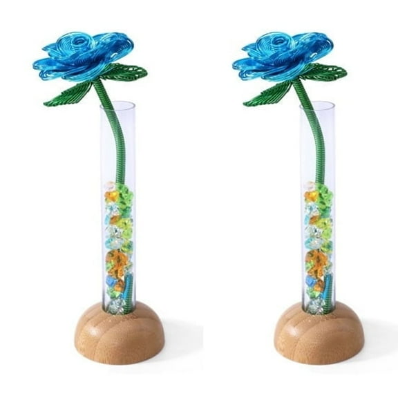 Artificial Flowers Metal Bouquet Roses Flower,Wire Eternal Flower,Aluminum Armature Crafted Waterproof,Office Hotel Table Decor,Mother's Day Valentine’s Day Girl's Birthday Party