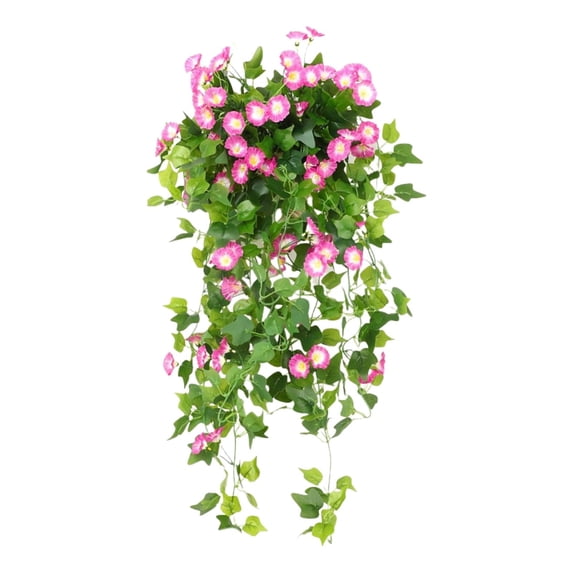 Artificial Flowers Morning Glory 1 Pc Hot Pink Plastic for Outdoor Spring Decoration