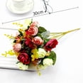 thumbnail image 1 of Red Artificial Rose Flowers Bouquet, Single Stem Silk Flower With Plastic Material For Living Room, Bedroom Table And Home Decor, 1 of 2