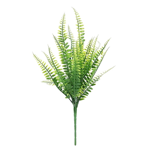 Artificial Flowers, Ongmies Coolmade 1 Bundles Artificial with 7 Flexible Stems 14" Fern Greenery Outdoor No Fade (Green), Green
