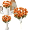 thumbnail image 1 of Artificial Flowers, Orange Autumn Artificial Daisy Bouquet - 7-Stem Plastic Fake Flower for Home Decor, Wedding & Table Arrangements (15×32cm/5.9×12.6in), 1 of 9
