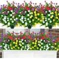 thumbnail image 1 of Artificial Flowers Outdoor, Artificial Flowers for Outdoors Fake Outdoor Flowers UV Resistant Fake Flowers Outdoor for Outside Porch Window Box Home Patio Decor(Mix Colors), 1 of 5