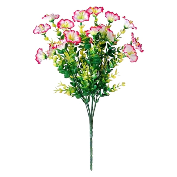 Artificial Flowers Outdoor Decoration Plastic Flowers, Pink Artificial Floral Arrangements for Garden Patio Balcony Decoration, Home Office Party Decorations