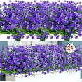 thumbnail image 1 of Artificial Flowers for Outdoor Decorations Fake Plastic Plants Artificial Greenery for Spring Summer Indoor Outdoor Garden Patio Window Box Kitchen Home Decor, Purple, 1 of 5