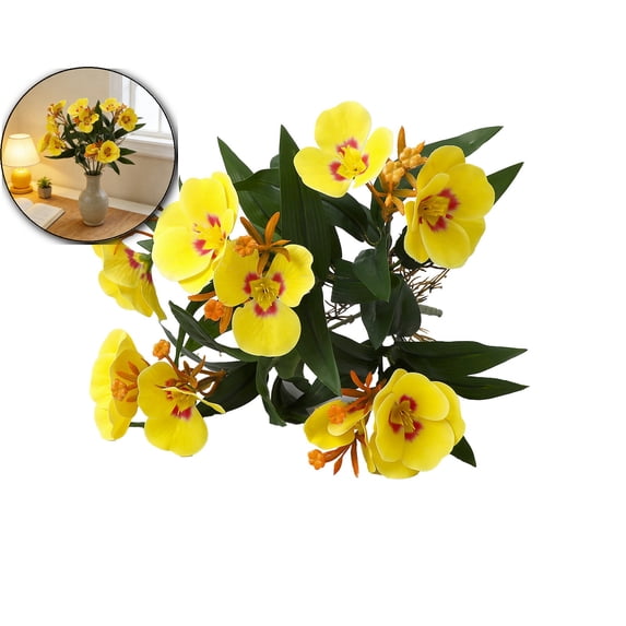 Artificial Flowers Outdoor Fall Silk Flowers Bulk Artificial Wildflowers Spring Flowers Pansy Plants Faux Flowers for Planters Indoor Outside Garden Porch Window Decor