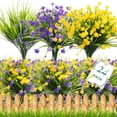 thumbnail image 1 of Artificial Flowers Outdoor Flowers UV Resistant Fake Plants Faux Plastic Flowers Greenery Shrubs for Hanging Planters Outside Porch Vase Pot Home Window Decoration (Orange, Yellow, Green), 1 of 5
