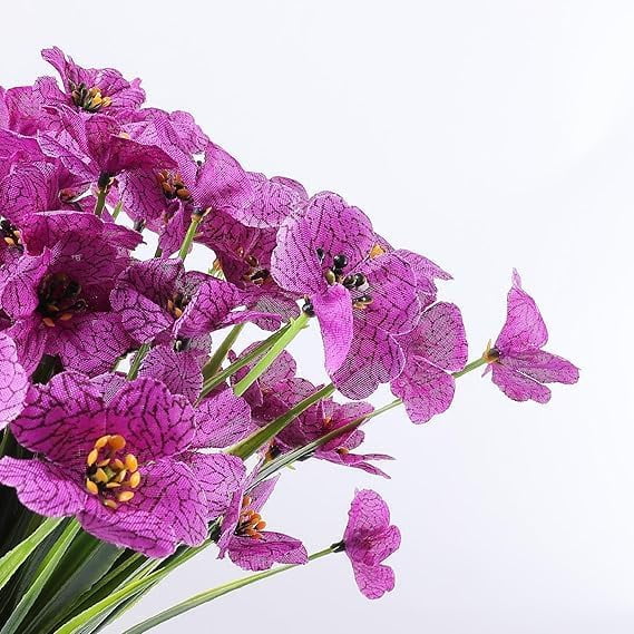 WE Artificial Flowers for Outdoor,No Fade Fake Plastic Flowers Faux Plants for Decoration Hanging Planters Indoor Outside Garden Porch Window Box Home Wedding Farmhouse