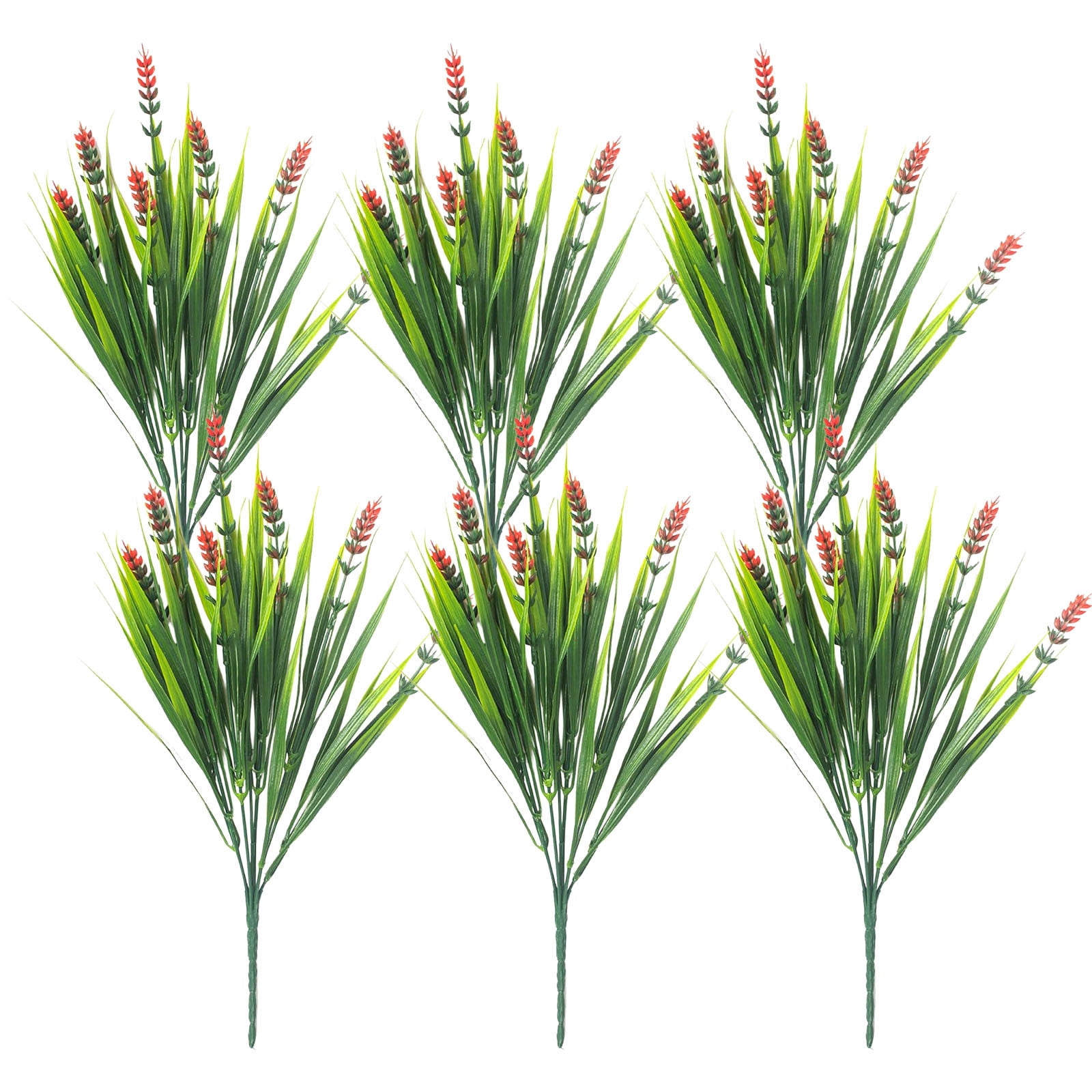 Artificial Flowers for Outdoor Plants 6 Bundles Fake Lavender Plastic ...