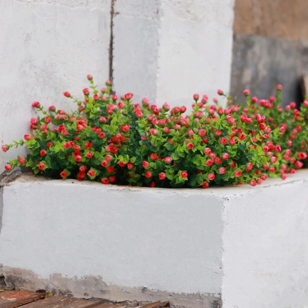 Artificial Flowers Outdoor Roses Bushes Fake Plants for Spring