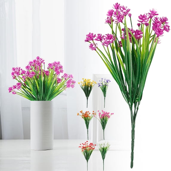 Artificial Flowers Outdoor UV Resistant Fake Plants Indoor Outside Hanging Planter Home Garden Decor, Yellow 38*20 (cm)