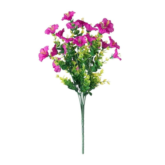 Artificial Flowers for Outdoors, 1 Bundles Eucalyptus Flower Multicolor Silk Flower Spring Summer Decoration, 14'' Artificial Outdoor Flowers for Home Planter Porch Patio Yard Decor