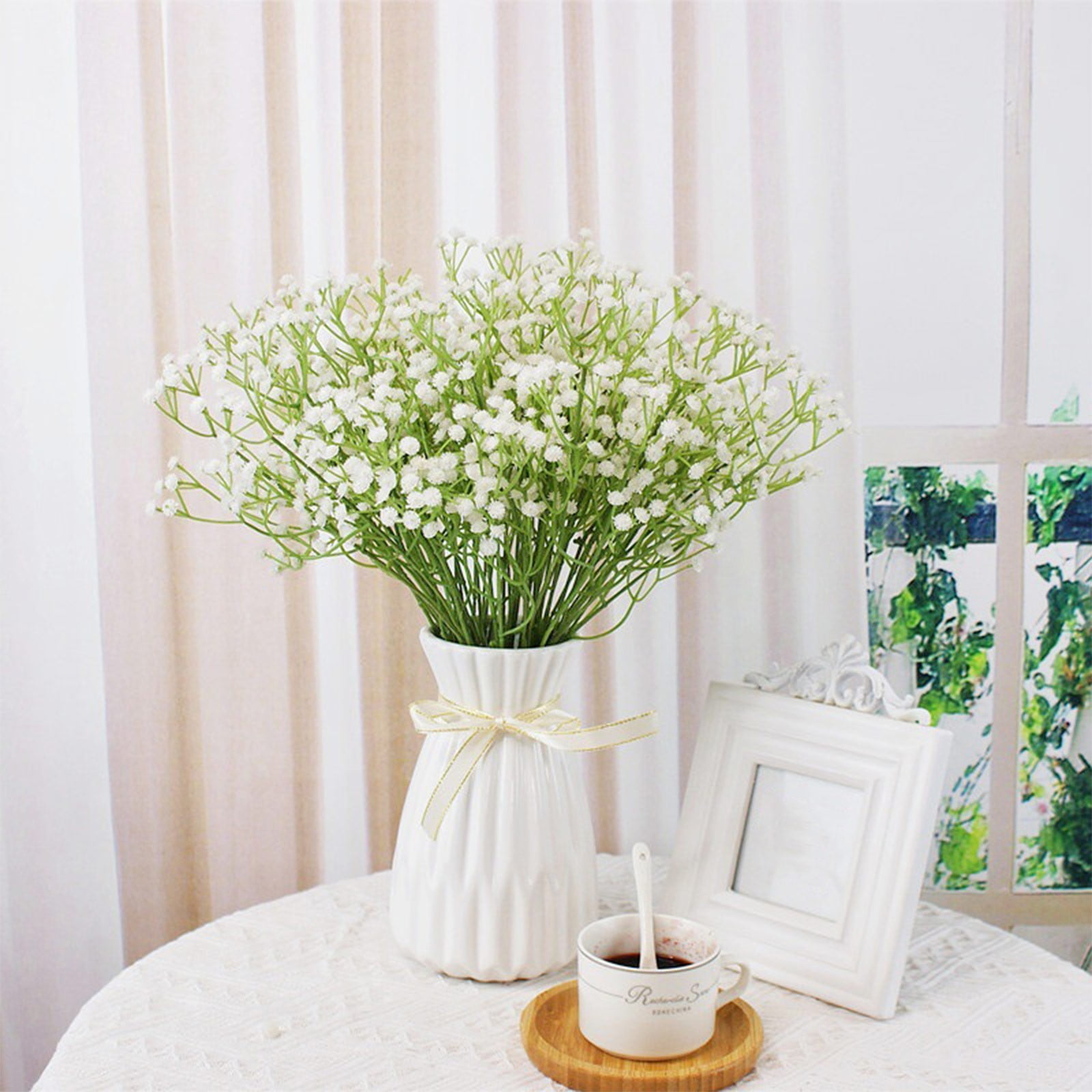 Artificial Flowers for Outdoors 10 Pcs Fake Flowers Gypsophila Bouquet