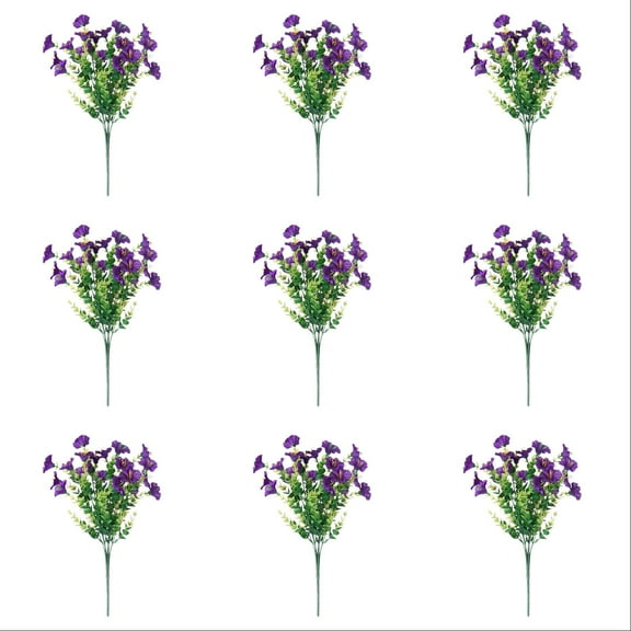 Artificial Flowers for Outdoors, 12 Bundles Eucalyptus Flower Multicolor Silk Flower Spring Summer Decoration, 14'' Artificial Outdoor Flowers for Home Planter Porch Patio Yard Decor