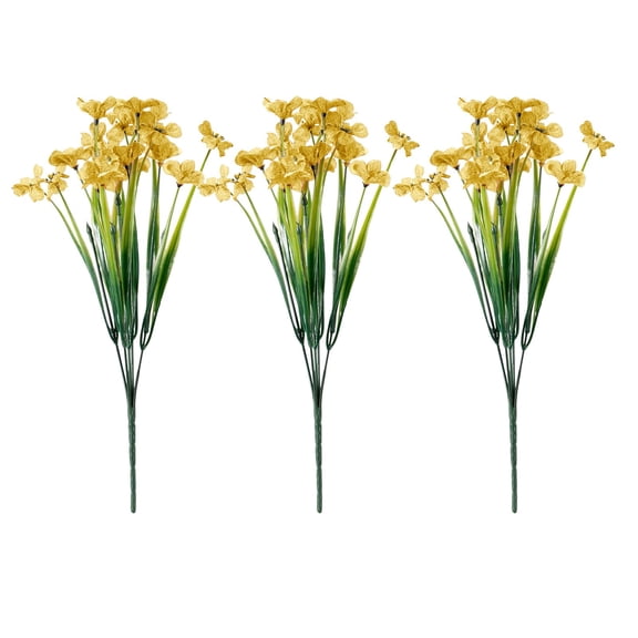 Artificial Flowers for Outdoors, 3 Bundles Eucalyptus Flower Multicolor Silk Flower Spring Summer Decoration, 14'' Artificial Outdoor Flowers for Home Planter Porch Patio Yard Decor