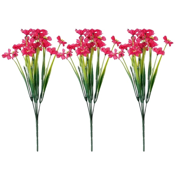 Artificial Flowers for Outdoors, 3 Bundles Eucalyptus Flower Multicolor Silk Flower Spring Summer Decoration, 14'' Artificial Outdoor Flowers for Home Planter Porch Patio Yard Decor