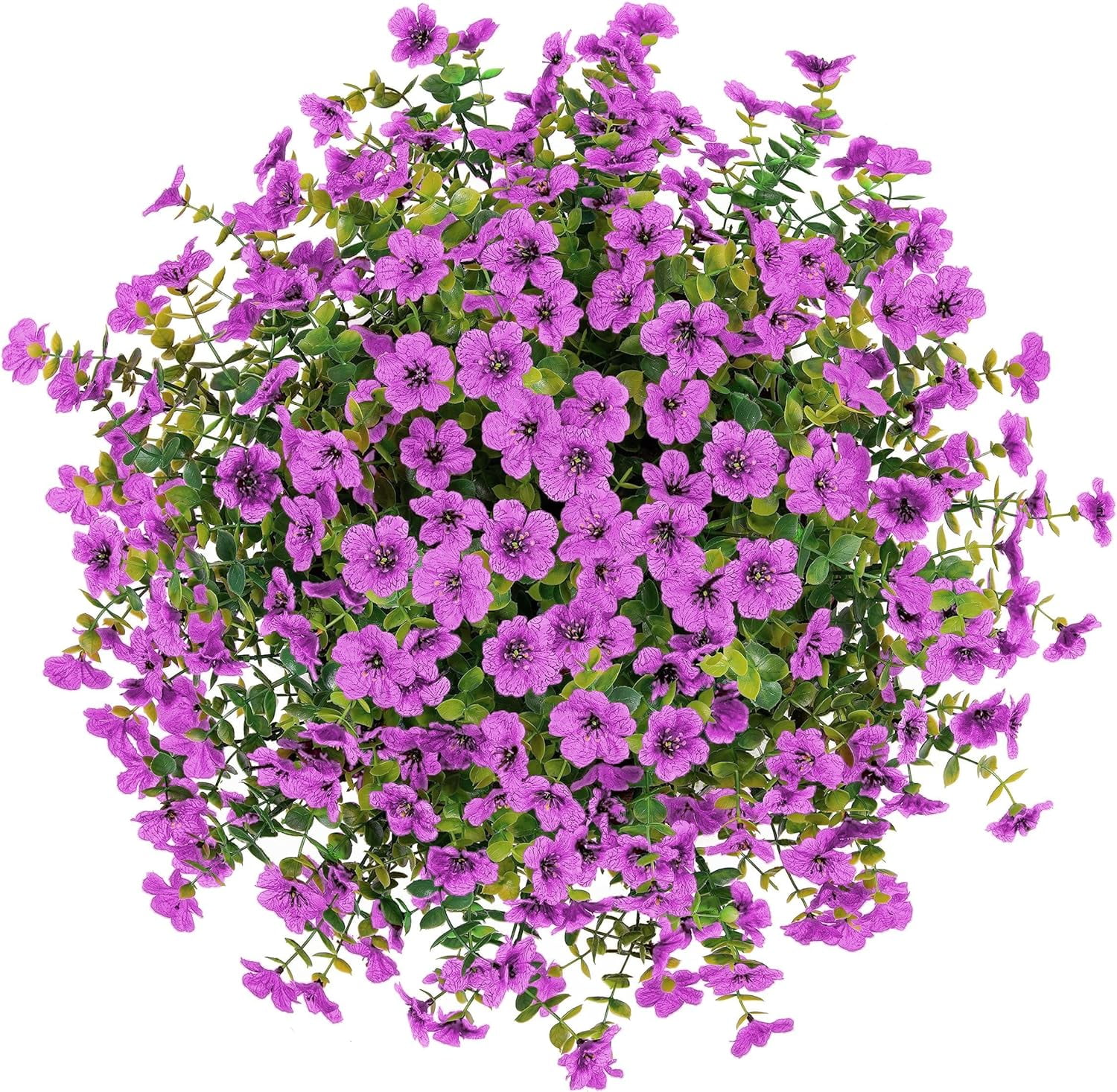 Artificial Flowers for Outdoors, 6 Bundles Artificial Plants & Flowers Outdoor, UV Resistant Faux Flowers Outdoor Fake Flowers for Outside Porch Window Box Decoration